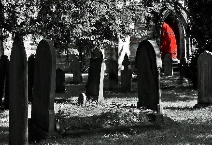 Black and white memory cemetery Photo