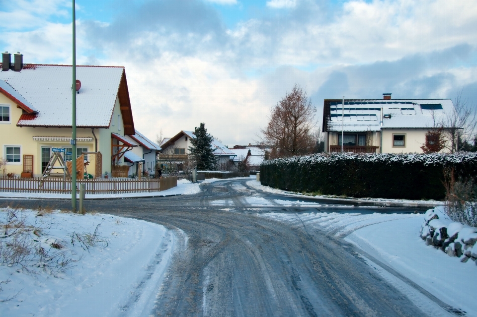 Schnee winter straße stadt