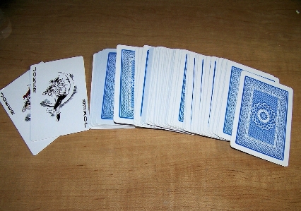 Deck game blue paper Photo