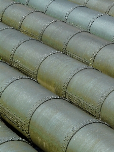 Line green metal pipes Photo