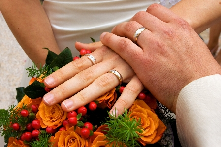 Hand ring flower celebration Photo