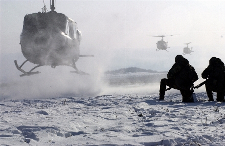 雪 冬 航空機 軍隊 写真