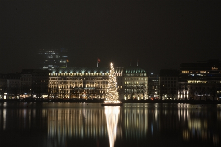 Winter light skyline night Photo