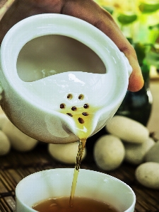 Tea flower teapot asian Photo