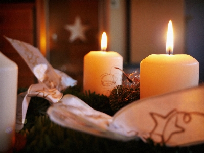 Candle christmas lighting decor Photo