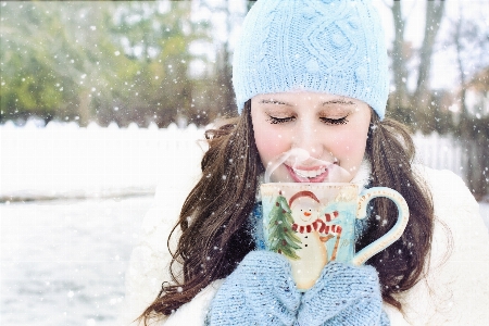 Snow cold winter coffee Photo