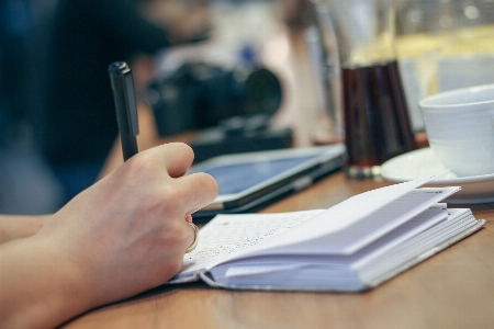 Laptop desk notebook writing Photo