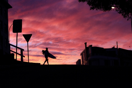 Man silhouette person cloud Photo