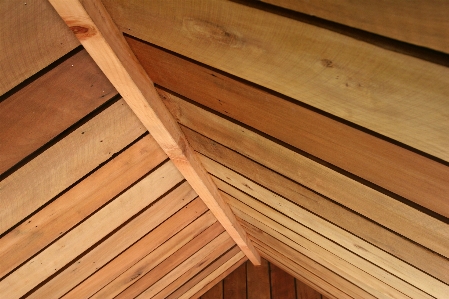 Wood floor roof beam Photo