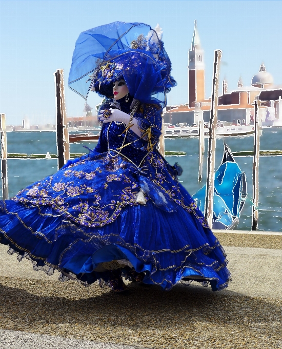 Azul roupas veículo carnaval