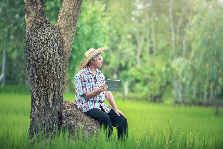 Agriculture caucasian people grain check Photo