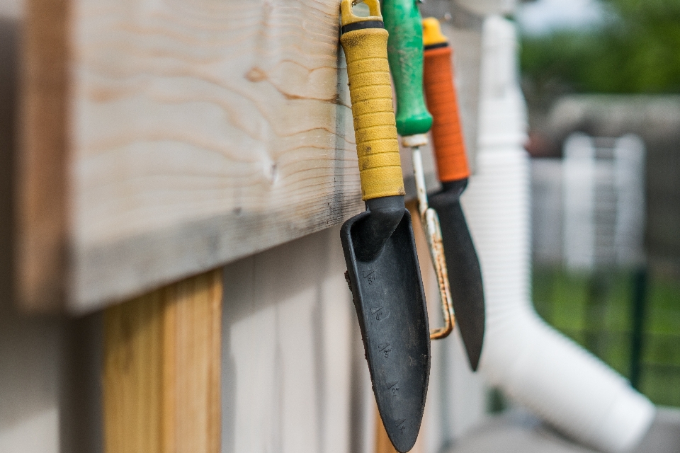 Blur close up equipment gardening tools