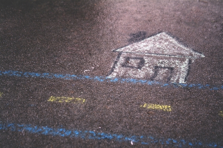 Blue asphalt road surface wall Photo