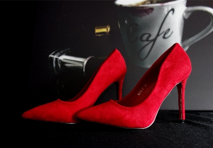 High heels espresso lipstick red Photo