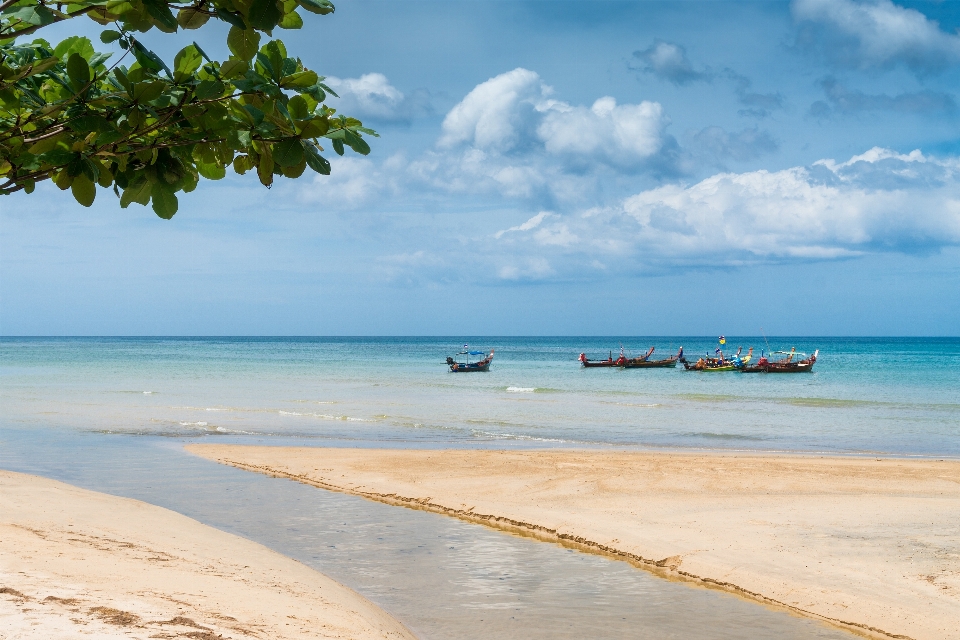 Beach boats tropical thailand