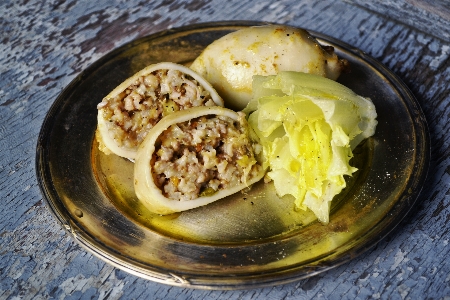 Stuffed calamari greek food sea plated Photo