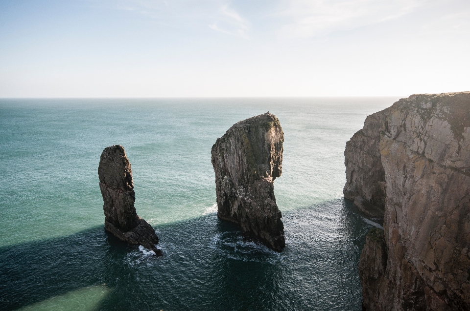 Coast cliff nature sea