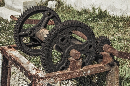 Winch boat rusty aged Photo