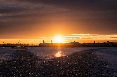 Afterglow sunrise sunset horizon Photo