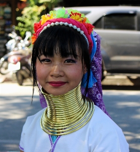 Thailand long neck woman tribal lady Photo