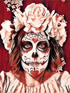 Day of the dead skeleton sugar skull halloween Photo