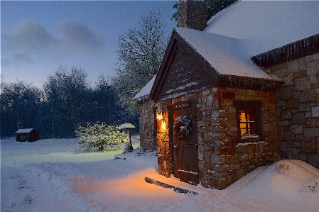 Winter park stone building doorway Photo