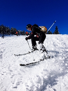 Skiing telemark winter sport snow Photo