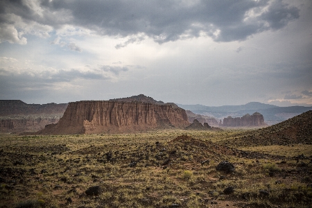 Landscape grass rock horizon Photo