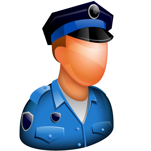 Polizia stradale, avatar, persona, uomo