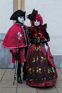 Red carnival couple outerwear Photo