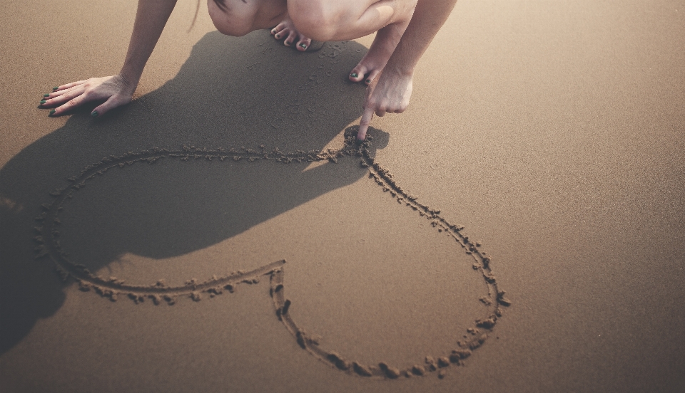 Hand beach sea coast