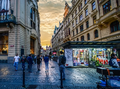 Pedestrian winter sky road Photo