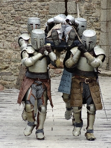 Medieval helmet knight armour Photo