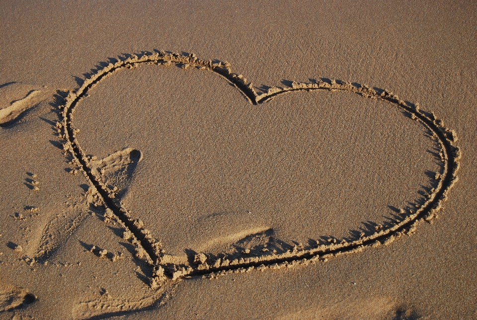 Playa arena amar corazón