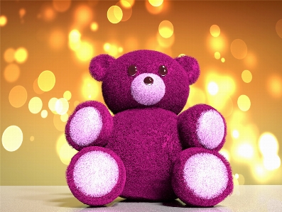 Purple animal cute bear Photo