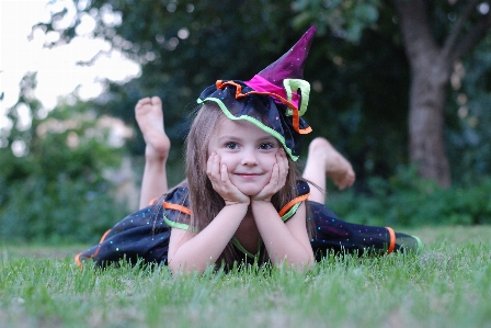 Tree grass plant girl Photo