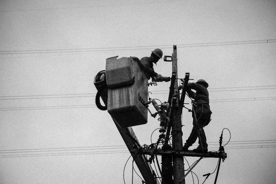 Black and white technology construction microphone