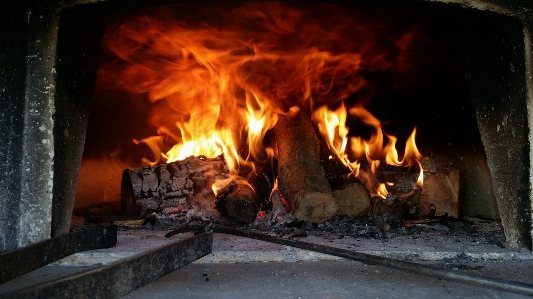 Kitchen fire fireplace lunch Photo