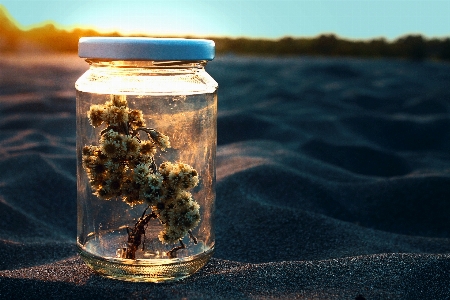 Foto Acqua tramonto bicchiere barattolo di muratore
