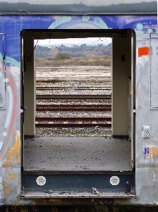 Railway car wagon window Photo