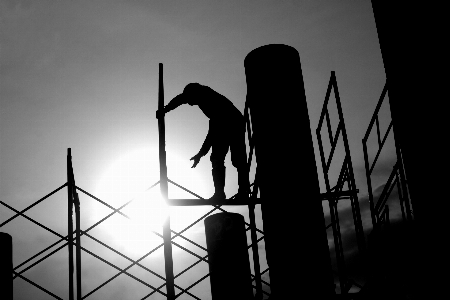 Work silhouette light black and white Photo