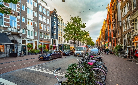 Pedestrian sky sunset road Photo