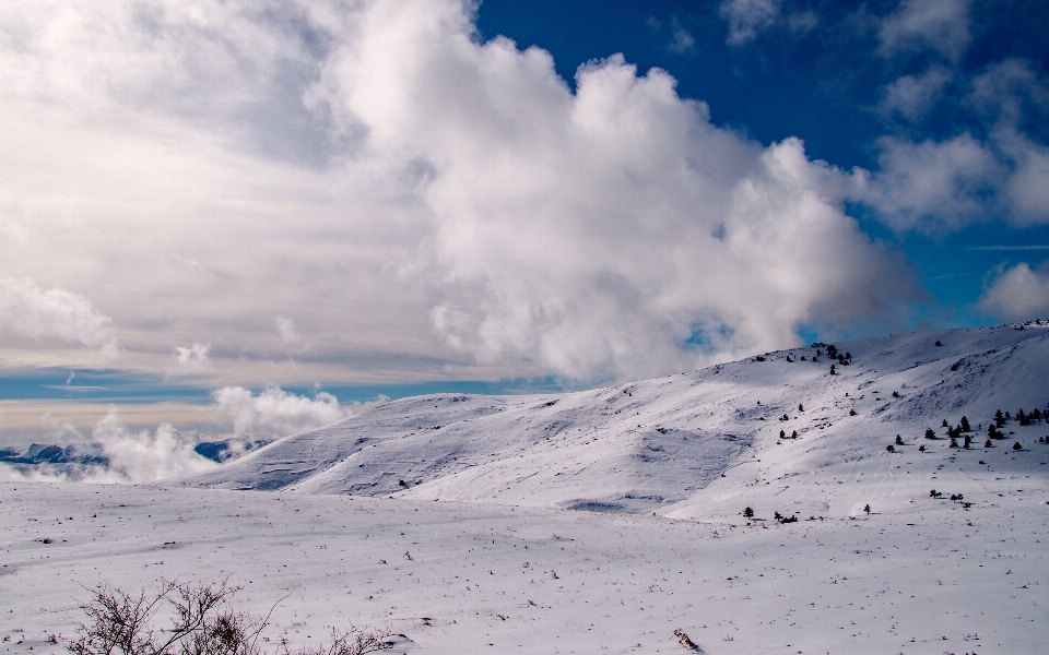 Paysage mer montagne neige