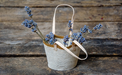 Flower blue basket bead Photo