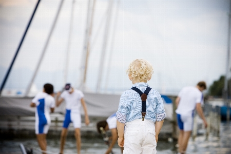 Sea water sky girl Photo