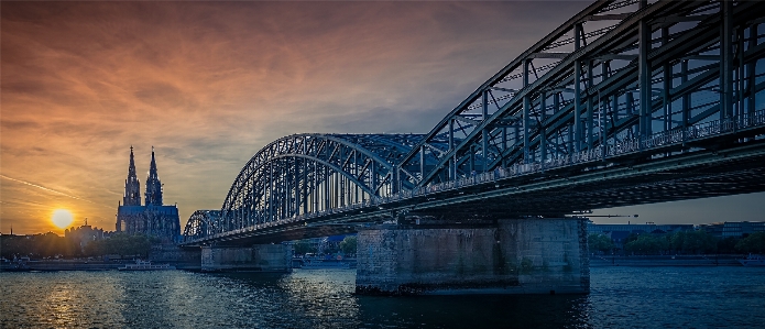 太陽 鉄道 日没 橋 写真