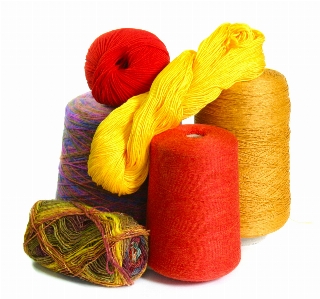 Orange yarn wool material Photo