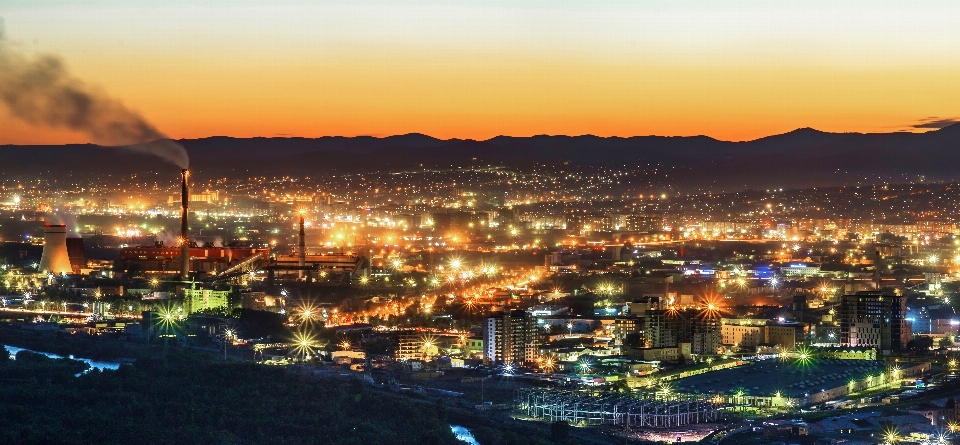 Lumière coucher de soleil ligne d'horizon nuit