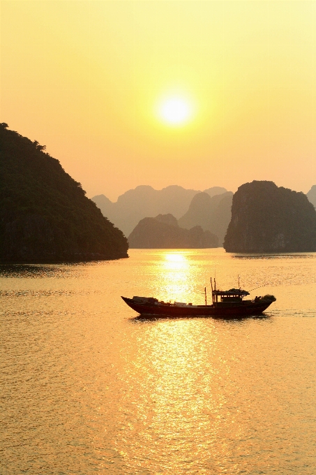 Mer soleil lever du coucher de