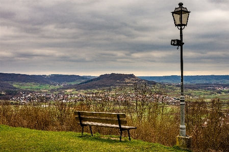 Landscape mountain sky bench Photo